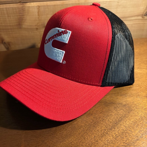 Cummins Engines Hat Logo Red and Black Trucker Baseball Cap Moto Casual Street - Picture 4 of 5